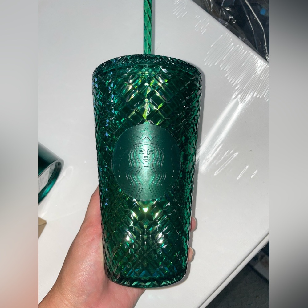 NEW Starbucks Grande Green Jeweled Tumbler C